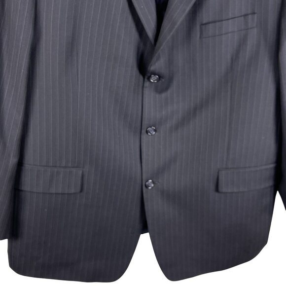 Calvin Klein Mens 44R Blue Pinstripe Wool Single Breasted Sport Coat Old Money - Picture 7 of 16